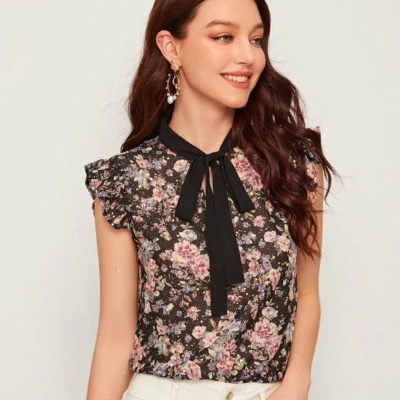 Tops - brand new elegant floral blouse